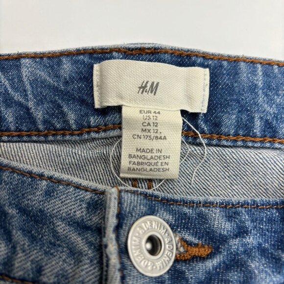 H&M Straight Leg Women's size 12 Medium Wash Blue Denim Jeans - Picture 2 of 4